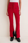 Red Aurora High Waist Flare Ski Pant