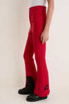 Red Aurora High Waist Flare Ski Pant