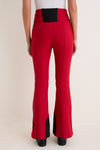 Red Aurora High Waist Flare Ski Pant