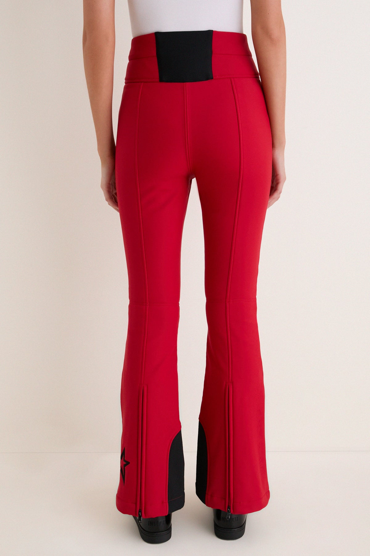 Red Aurora High Waist Flare Ski Pant