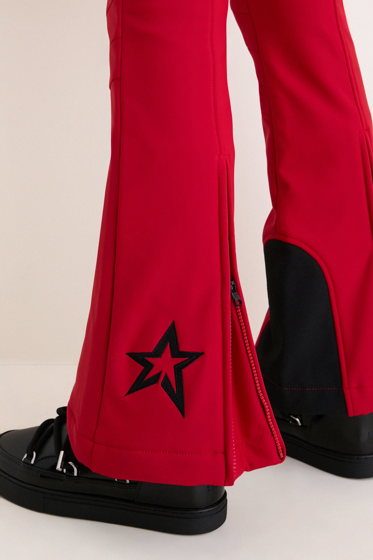 Red Aurora High Waist Flare Ski Pant