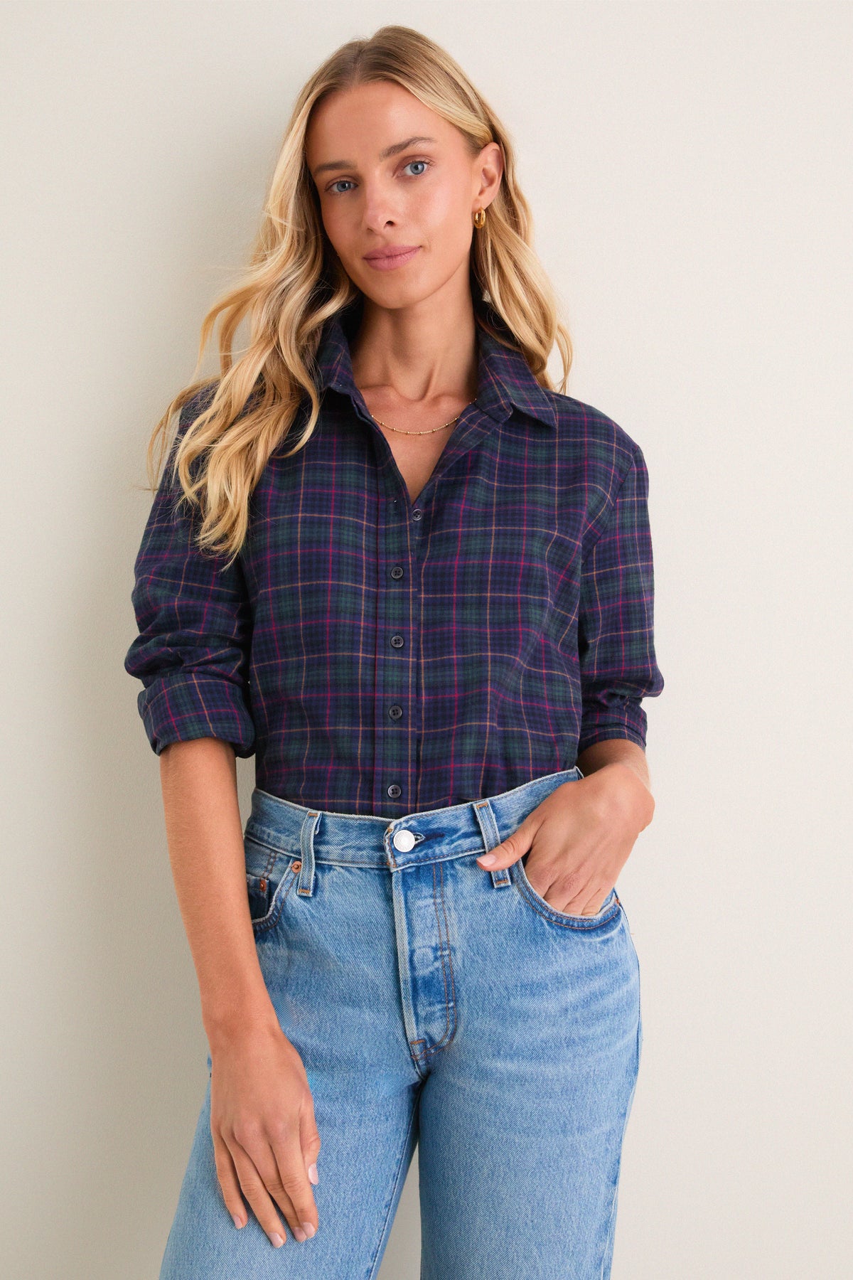 Tartan Plaid Boyfriend Shirt