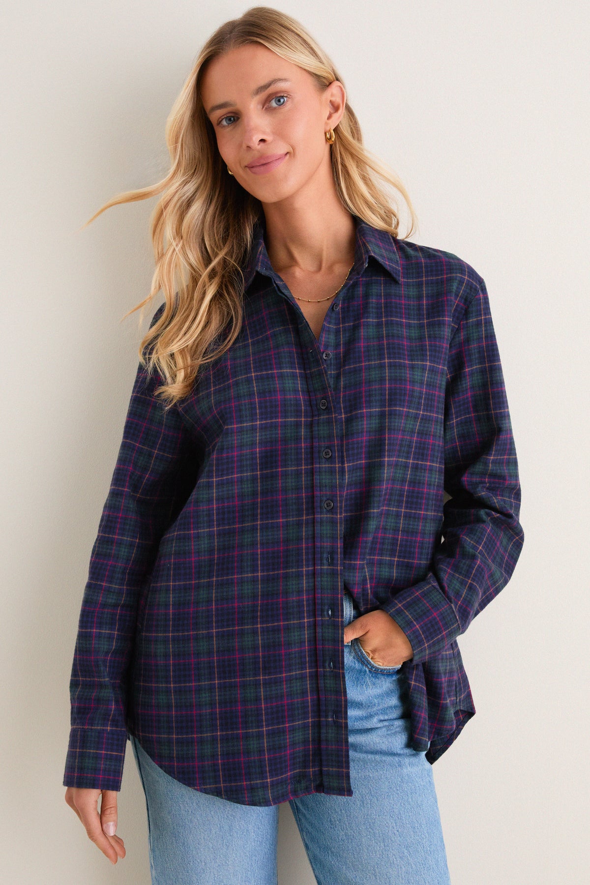 Tartan Plaid Boyfriend Shirt
