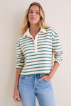 Hunter and Ecru Rugby Crop Shirt