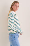 Hunter and Ecru Rugby Crop Shirt