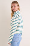 Hunter and Ecru Rugby Crop Shirt