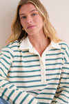 Hunter and Ecru Rugby Crop Shirt