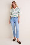 Hunter and Ecru Rugby Crop Shirt