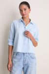 Light Denim Long Sleeve Boxy Crop