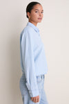 Light Denim Long Sleeve Boxy Crop