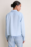 Light Denim Long Sleeve Boxy Crop