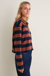 Tobacco and Navy Rugby Crop Shirt