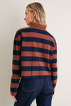 Tobacco and Navy Rugby Crop Shirt