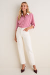 Rose and Cream Collar Silky Shirt