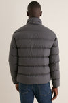Charcoal Gray Bomber Jacket with Faux Fur Collar