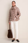Taupe Nylon Ultralight Jacket with Side Snap