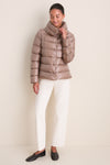 Taupe Nylon Ultralight Jacket with Side Snap