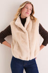 Champagne Beaver Faux Fur Effect Vest