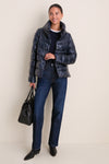 Navy Nylon Ultralight Jacket with Side Snap