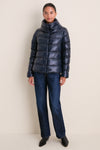 Navy Nylon Ultralight Jacket with Side Snap