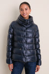 Navy Nylon Ultralight Jacket with Side Snap