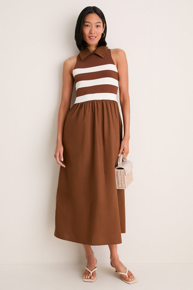 ivory stripe marina dress Tuckernuck Chocolate Chocolate / XXS Christmas dresses