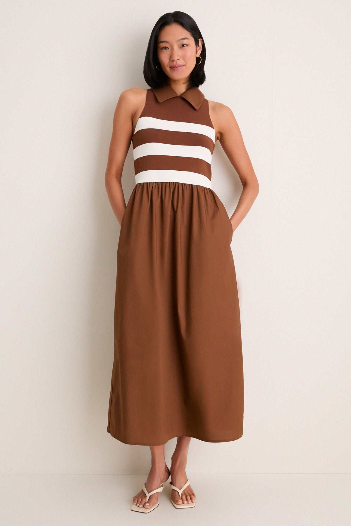Tuckernuck Chocolate Stripe Marina Dress Chocolate / XXXL