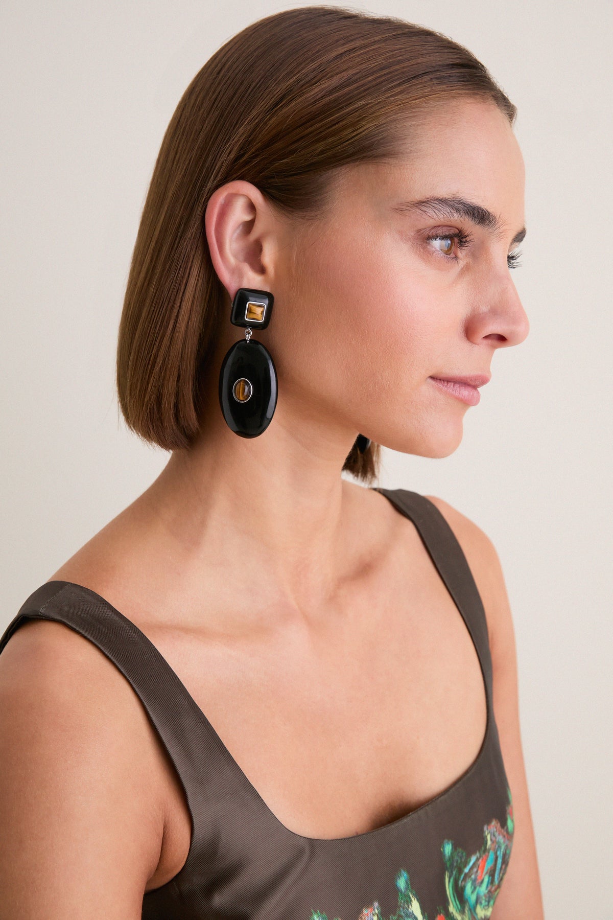 Black and Brown Pantheon Earrings