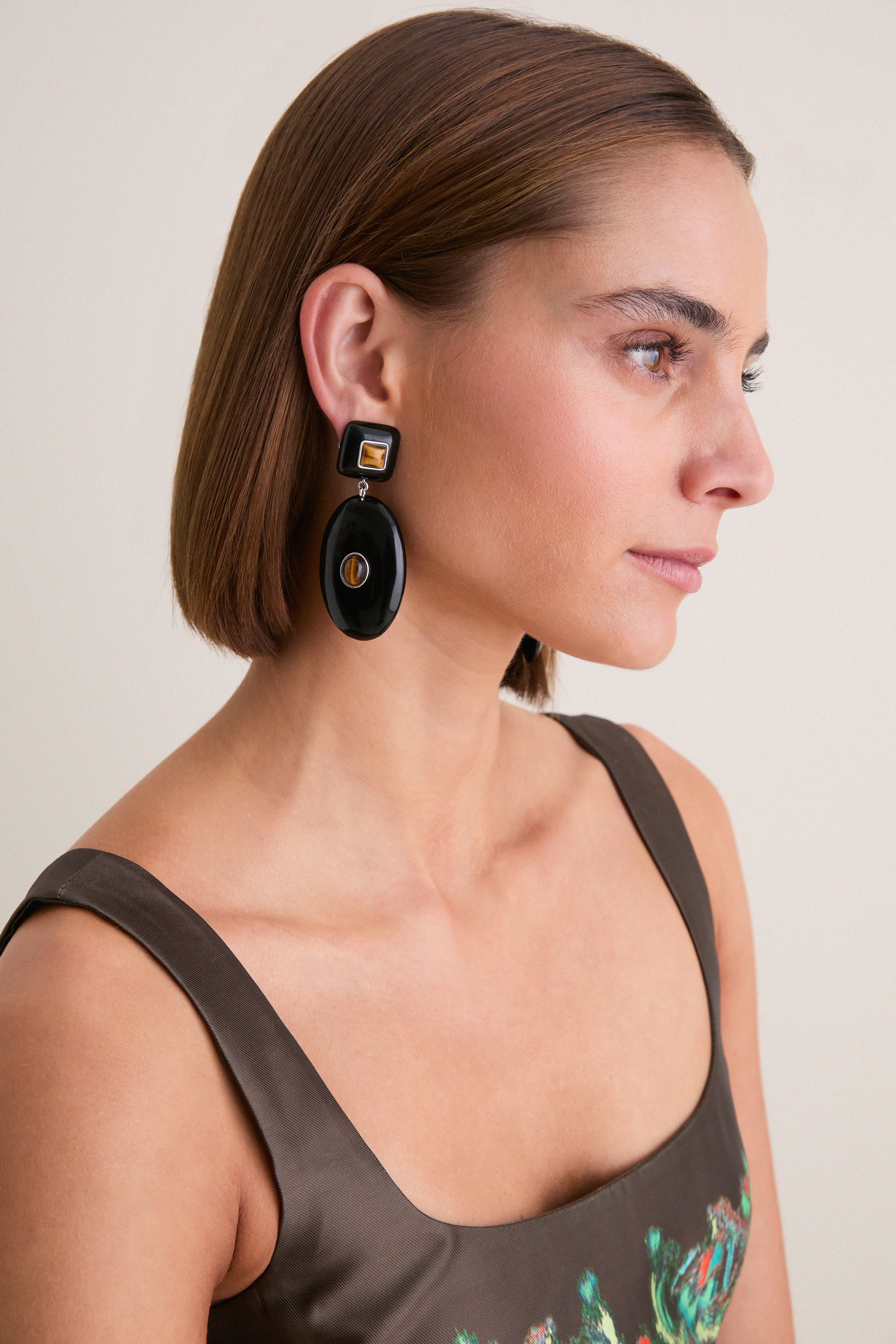 Black and Brown Pantheon Earrings