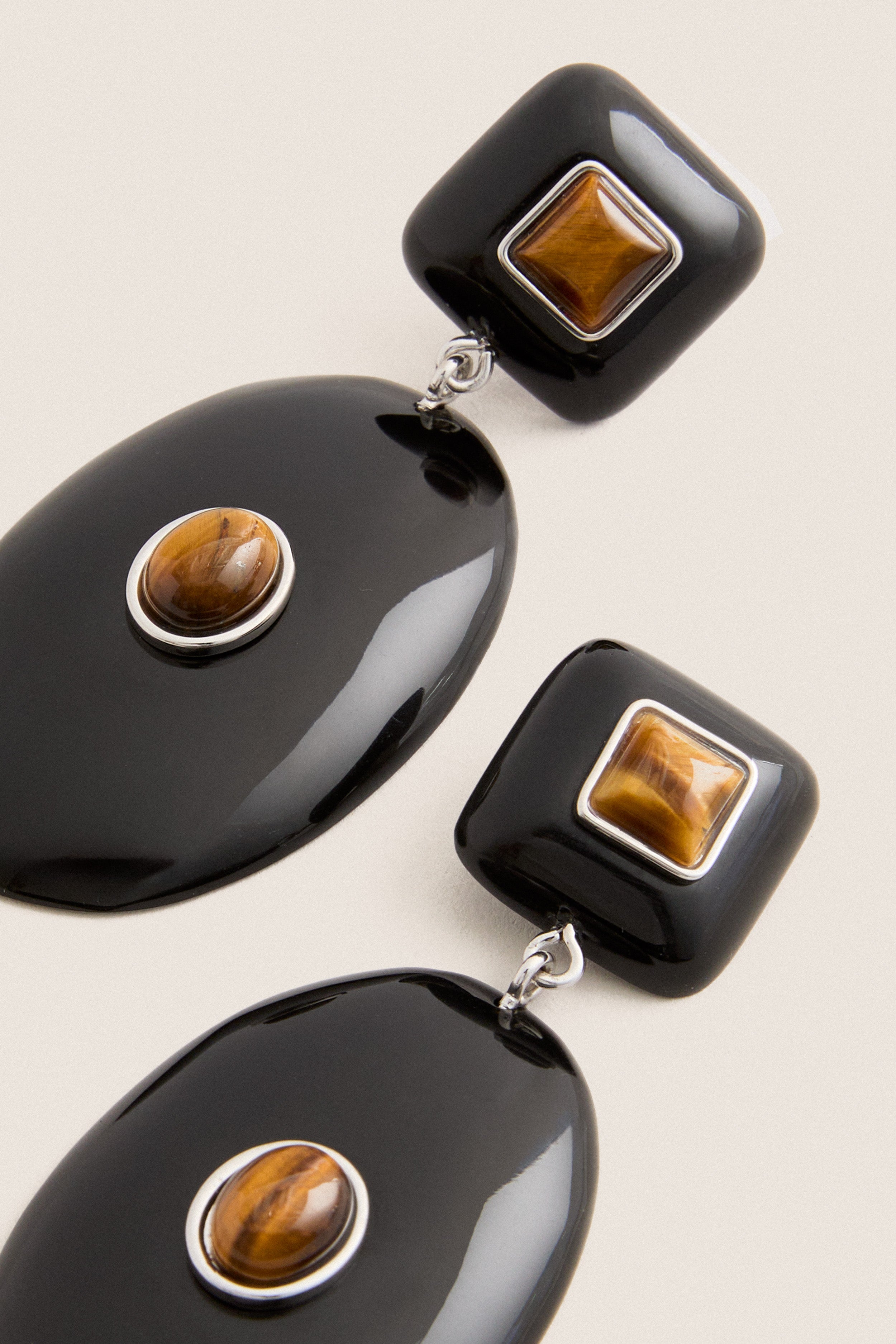 Black and Brown Pantheon Earrings