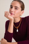 Exclusive Red Pearl Drop Necklace