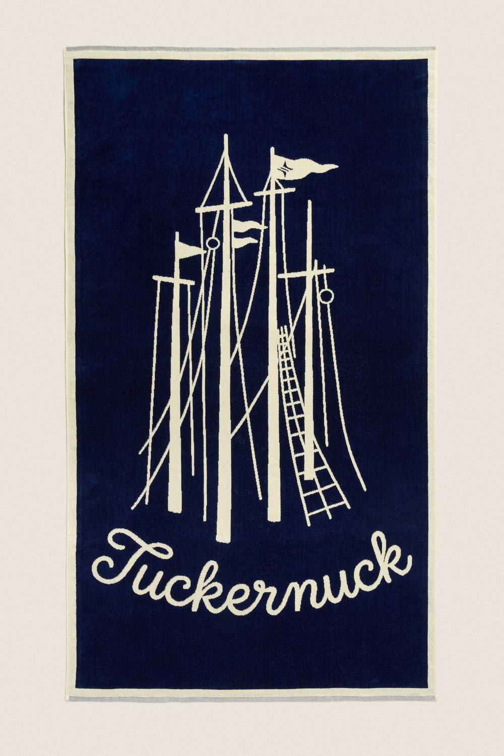 Navy Sailboat Oversized Beach Towel