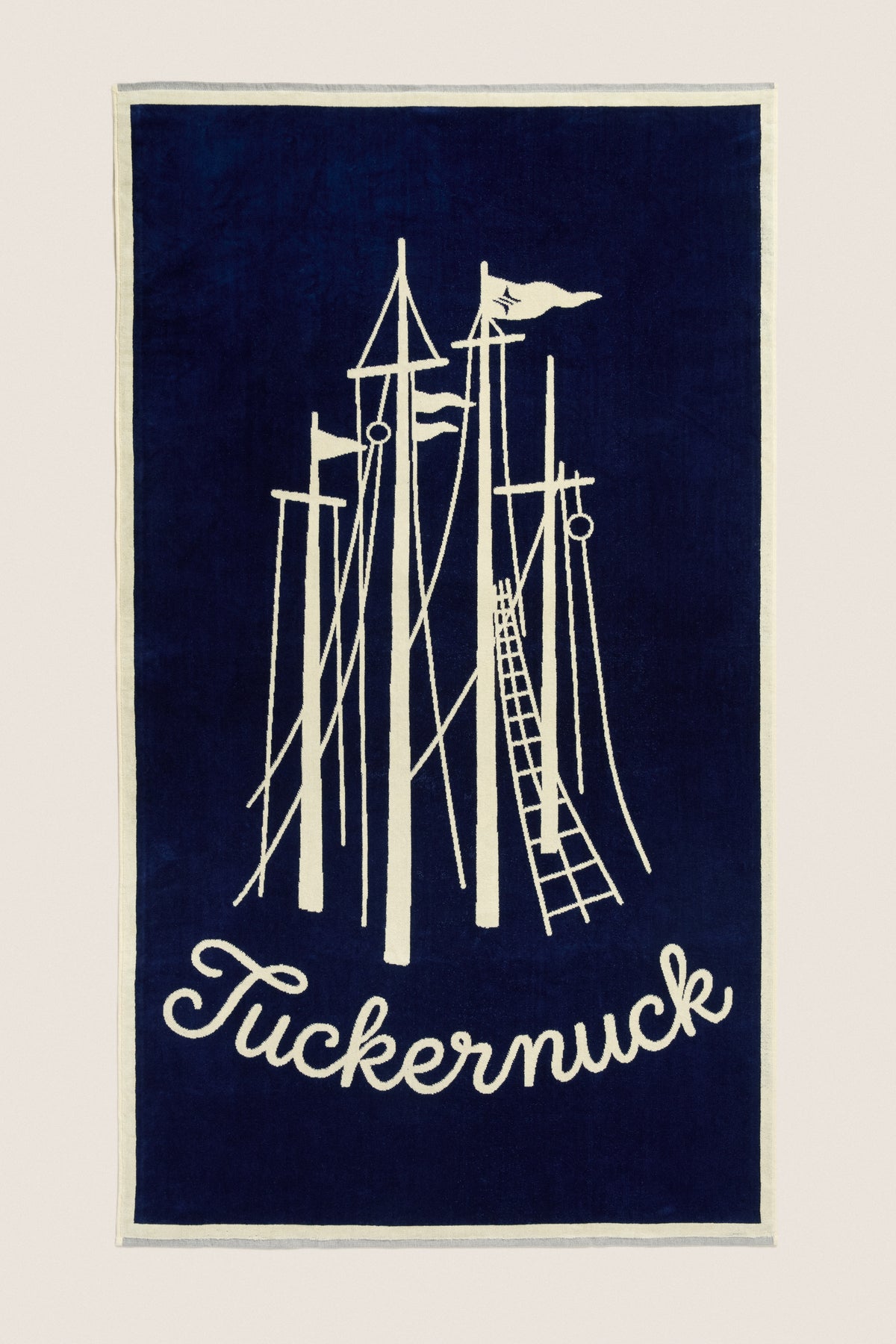 Navy Sailboat Oversized Beach Towel