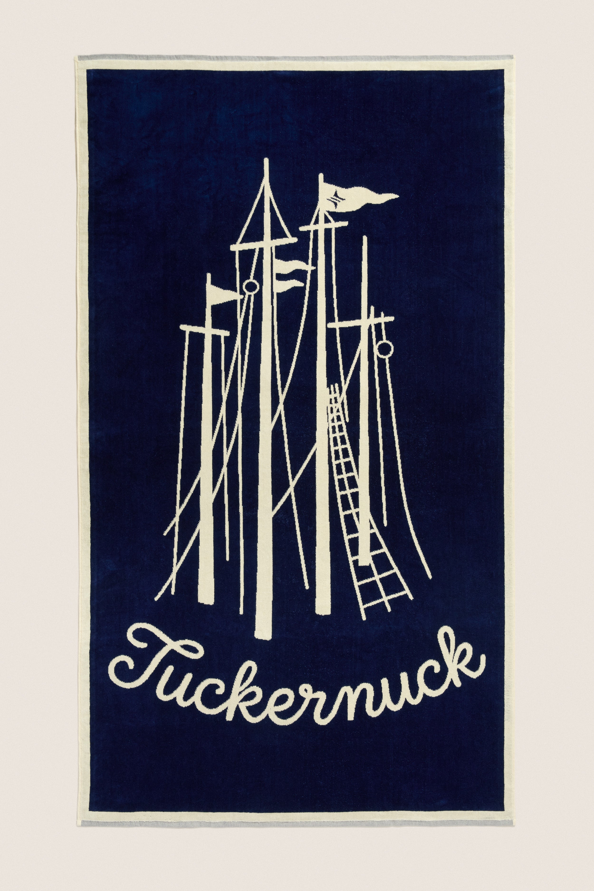 Navy Sailboat Oversized Beach Towel