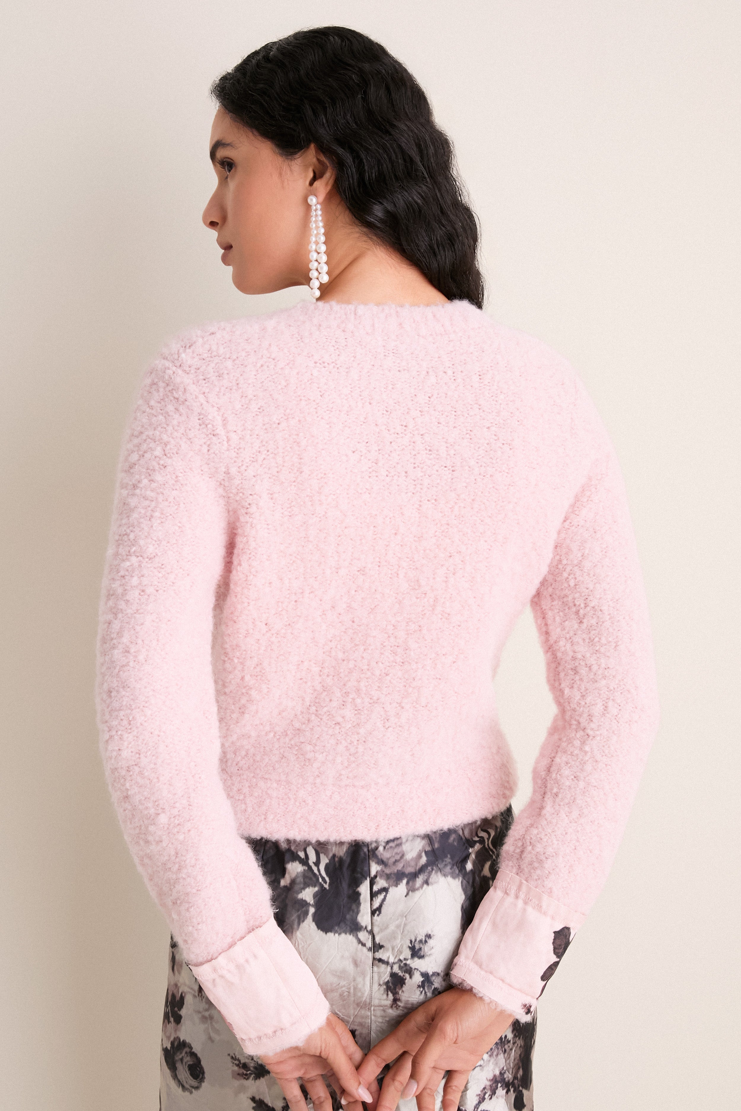 Antique Rose Boucle Alpaca Cardigan