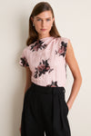 Margot Bouquet Petal Pink Crushed Fluid Satin Draped Top