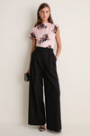 Margot Bouquet Petal Pink Crushed Fluid Satin Draped Top