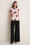 Margot Bouquet Petal Pink Crushed Fluid Satin Draped Top