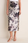 Fonteyn Rose Pearl Textured Satin Pencil Midi Skirt