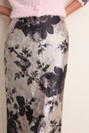 Fonteyn Rose Pearl Textured Satin Pencil Midi Skirt