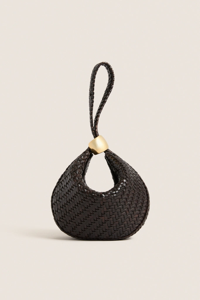 Mocha Woven Leather Zambia Bag