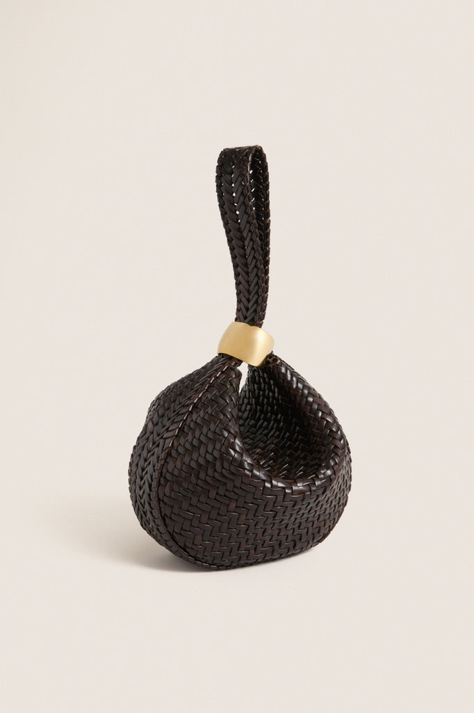 Mocha Woven Leather Zambia Bag