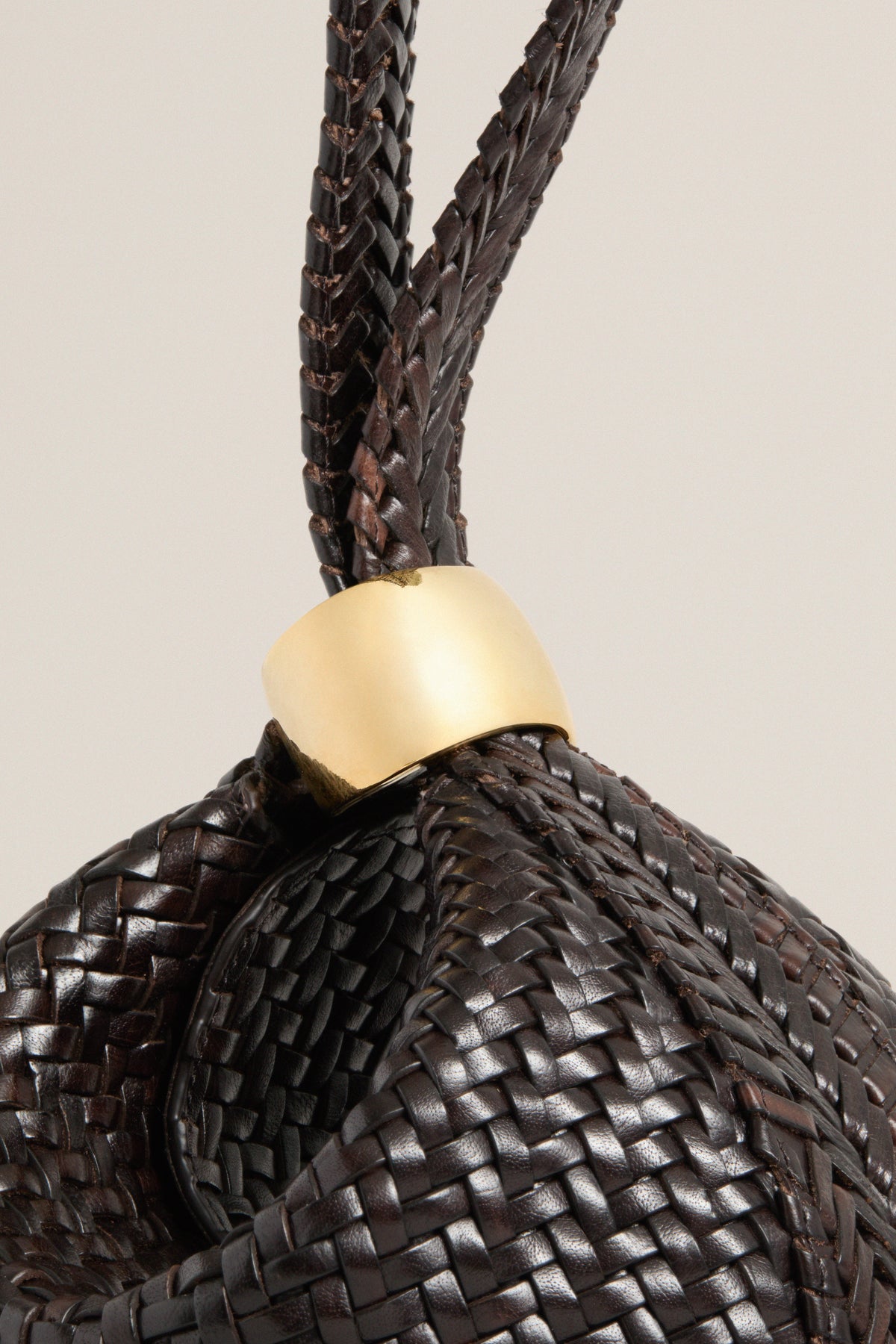 Mocha Woven Leather Zambia Bag