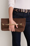 Chocolate Suede Egypt Clutch