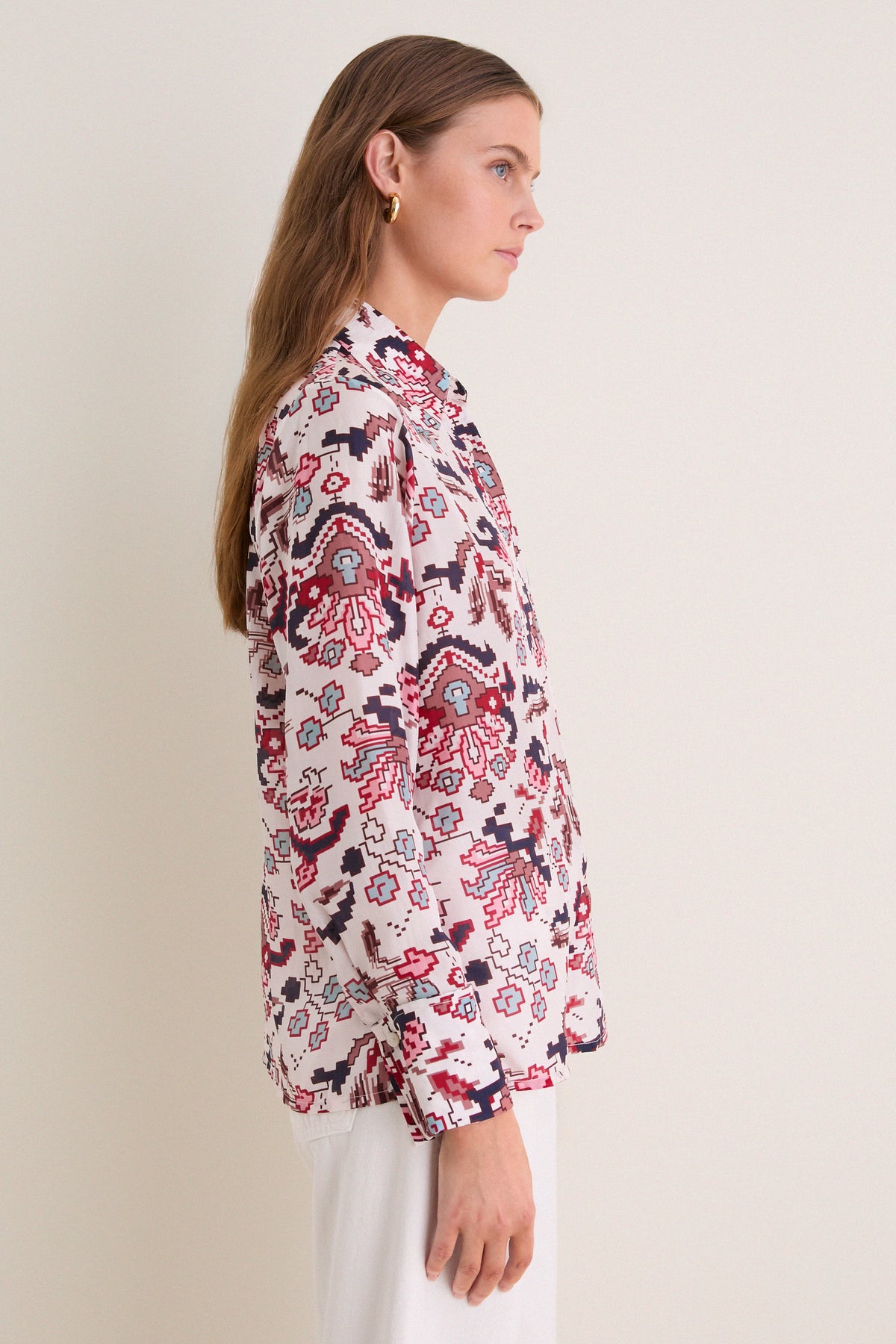 Off-White Dana Horizon Kilim Silk Shirt