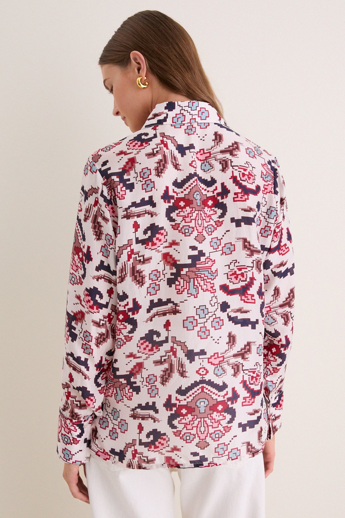 Off-White Dana Horizon Kilim Silk Shirt