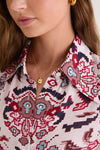 Off-White Dana Horizon Kilim Silk Shirt