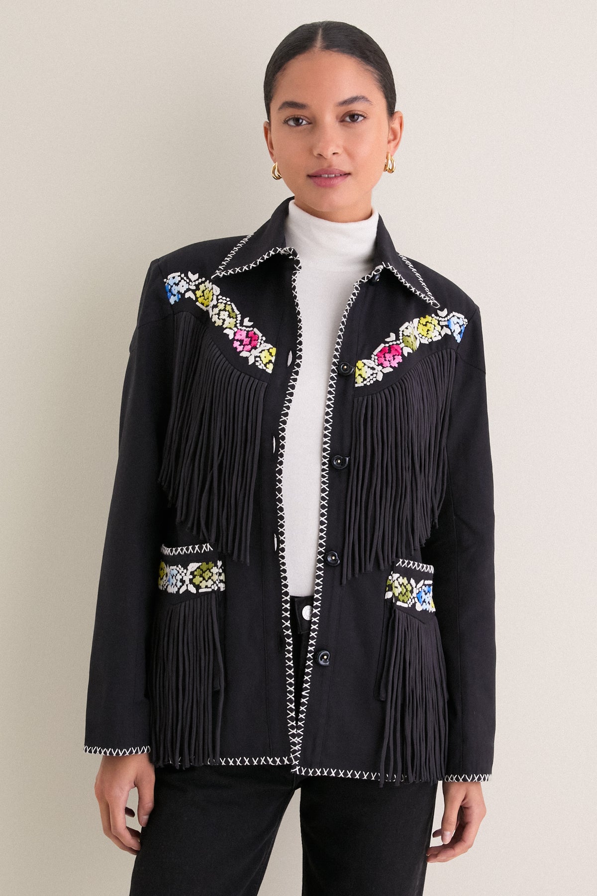 Black Jude Cross Bloom Jacket