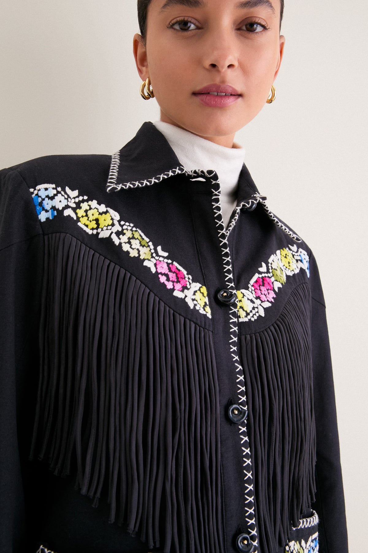 Black Jude Cross Bloom Jacket