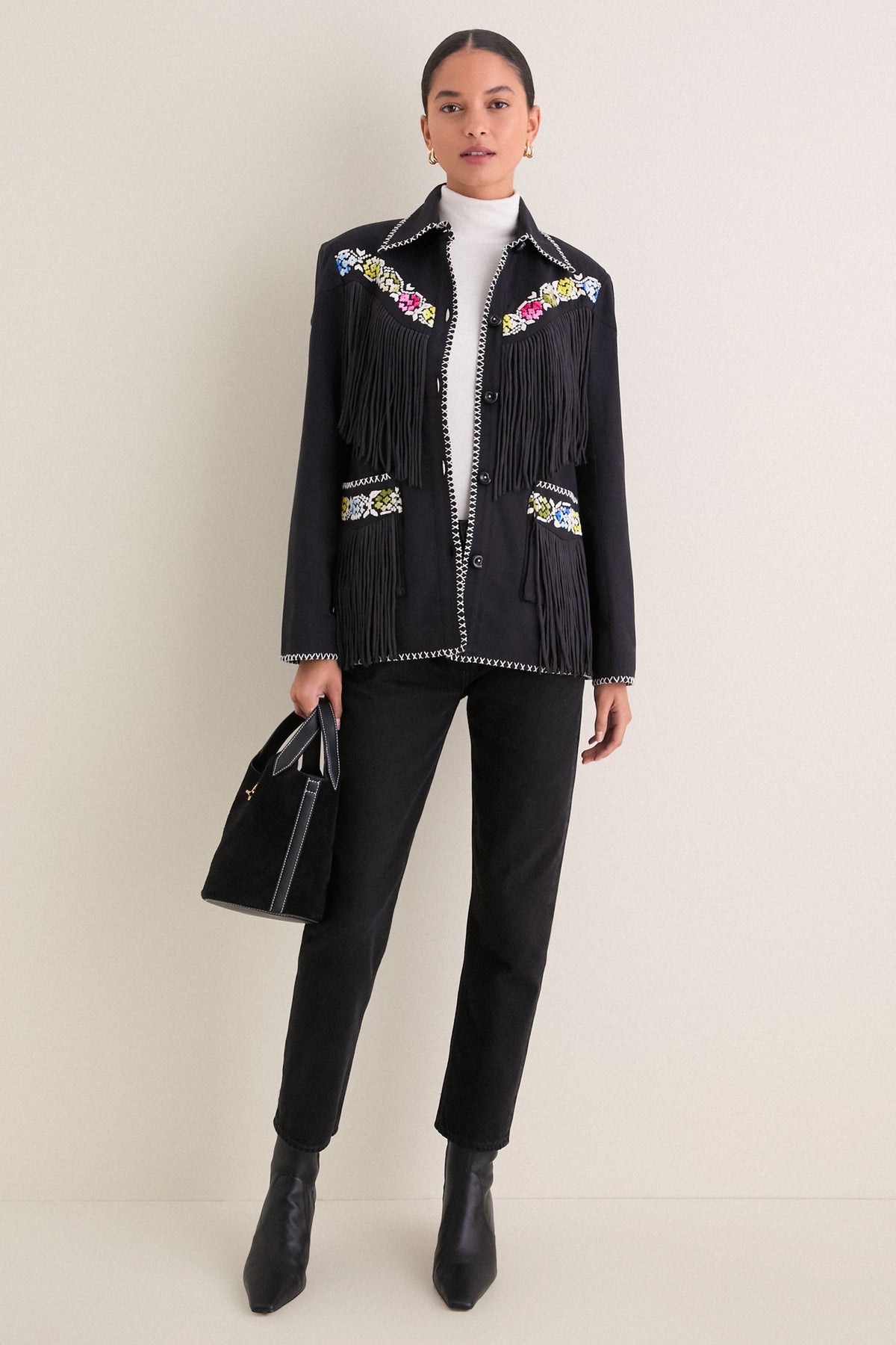 Black Jude Cross Bloom Jacket